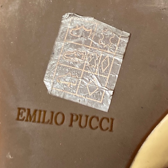 Emilio Pucci Beige Patent Leather Cork Wedge Slide Slip-on Sandals sz 40 Italy - Picture 8 of 11